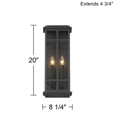 Possini Euro Design Metrix Modern Wall Light Sconce Black Metal Hardwired 8 1/4" 2-Light Fixture Clear Glass For Bedroom Bathroom Vanity 5 Possini Euro Design Metrix Modern Wall Light Sconce Black Metal Hardwired 8 1/4" 2-Light Fixture Clear Glass For Bedroom Bathroom Vanity - Image 3