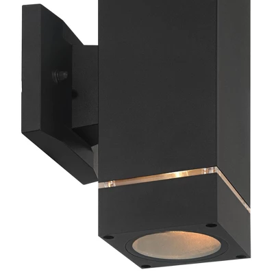 Possini Euro Design Skyridge 11 3/4" High Mid Century Modern Outdoor Wall Light Fixture Mount Porch House Exterior Up-Down LED Bulb Black Aluminum 4 Possini Euro Design Skyridge 11 3/4" High Mid Century Modern Outdoor Wall Light Fixture Mount Porch House Exterior Up-Down LED Bulb Black Aluminum - Image 2
