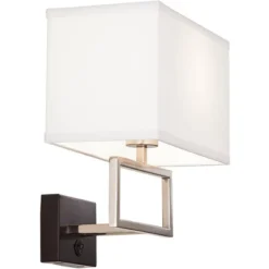 Possini Euro Design Trixie Modern Wall Lamp Brushed Nickel Plug-in 12" Light Fixture Rectangular Shade For Bedroom Reading Living Room Hallway House 12 Possini Euro Design Trixie Modern Wall Lamp Brushed Nickel Plug-in 12" Light Fixture Rectangular Shade For Bedroom Reading Living Room Hallway House -Possini Euro Design GUEST 6d949401 4bed 4812 8447 c2dce54689b8