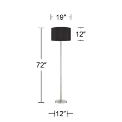 Possini Euro Design Meridian Modern 72" Tall Floor Lamp Brushed Nickel Metal Light Blaster LED Black Drum Shade For Living Room Bedroom 9 Possini Euro Design Meridian Modern 72" Tall Floor Lamp Brushed Nickel Metal Light Blaster LED Black Drum Shade For Living Room Bedroom -Possini Euro Design GUEST 6e1d71b2 aa29 4307 a324 335252d330c3