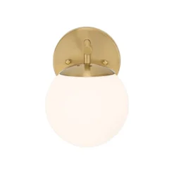 Possini Euro Design Meridian Modern Wall Light Sconces Set Of 2 Gold Hardwire 6" Fixture Frosted White Glass For Bedroom Bathroom -Possini Euro Design GUEST 6e2b1643 e4f0 42ea 8fbb 98efe785ded1