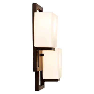 Possini Euro Design Modern Wall Light Bronze 15 1/2" Square Glass Sconce Fixture For Bathroom Side Of Mirror Hallway 8 Possini Euro Design Modern Wall Light Bronze 15 1/2" Square Glass Sconce Fixture For Bathroom Side Of Mirror Hallway - Image 6