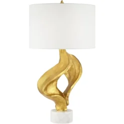 Possini Euro Design Hera Modern Vintage Glam Table Lamp 31" Tall Sculptural Rose Gold White Shade Bedroom Living Room Bedside Nightstand Office Kids -Possini Euro Design GUEST 6eb2770c 8395 400e a44c 9031508d3ad7