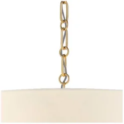 Possini Euro Design Warm Gold Pendant Chandelier 20" Wide Modern White Linen Drum Shade 4-Light Fixture For Dining Room Foyer Kitchen Island Entryway -Possini Euro Design GUEST 6ef32cf2 e941 4364 9f50 317030122b20