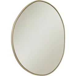Possini Euro Design Rorschach Uneven Round Vanity Wall Mirror Modern Champagne Frame 30" Wide For Bathroom Bedroom Living Room Office Entryway House -Possini Euro Design GUEST 6f4b091e d286 469e b1e9 f79582688f46