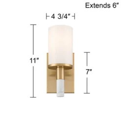 Possini Euro Design Possini Euro Lucius 11" High Soft Gold And White Marble Wall Sconce -Possini Euro Design GUEST 70e55484 1c43 4893 8df5 4365a1c0445c