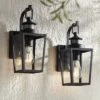 Possini Euro Design Ackerly Modern Outdoor Wall Light Fixtures Set Of 2 Black Dusk To Dawn Motion Sensor 14" Clear Glass For Post Exterior -Possini Euro Design GUEST 71202db5 20ef 4776 bc67 bbd779b29101