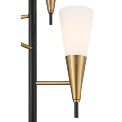 Possini Euro Design Quatro Mid Century Modern Tree Floor Lamp 71" Tall Black Gold Metal 4 Light Frosted Glass Cone Shade For Living Room Bedroom House 12 Possini Euro Design Quatro Mid Century Modern Tree Floor Lamp 71" Tall Black Gold Metal 4 Light Frosted Glass Cone Shade For Living Room Bedroom House -Possini Euro Design GUEST 71786e33 06e1 476f 946b 8424836773ef