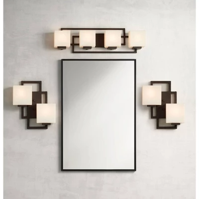 Possini Euro Design Modern Wall Light Bronze 15 1/2" Square Glass Sconce Fixture For Bathroom Side Of Mirror Hallway 10 Possini Euro Design Modern Wall Light Bronze 15 1/2" Square Glass Sconce Fixture For Bathroom Side Of Mirror Hallway - Image 8