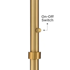 Possini Euro Design Artisan Swing Arm Floor Lamp 62.25" Tall Warm Antique Brass Linen Drum Shade For Living Room Reading Bedroom Office -Possini Euro Design GUEST 726efef5 d416 46ec 8bdf 53b512d35748