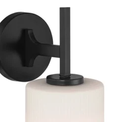 Possini Euro Design Nanni 12" High Modern Wall Sconce Light Lamp Fixture Mount Set Of 2 Bathroom Bedroom Hardwired Matte Black Milk Glass Shade -Possini Euro Design GUEST 72dfcb4e 7414 4bd1 a24a 0b3abcd838bb