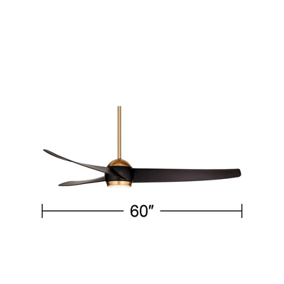 60" Possini Euro Design Stresa Modern Indoor Ceiling Fan With Dimmable LED Light Remote Control Warm Brass Matte Black For Living Room Kitchen House 5 60" Possini Euro Design Stresa Modern Indoor Ceiling Fan With Dimmable LED Light Remote Control Warm Brass Matte Black For Living Room Kitchen House - Image 3