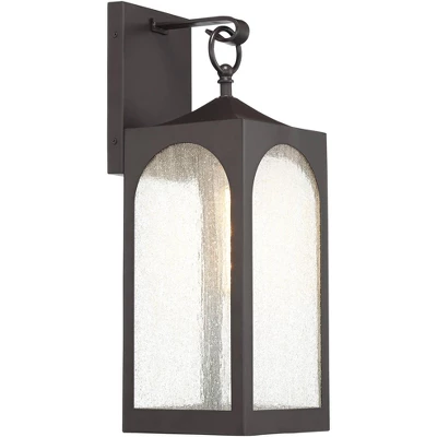 Possini Euro Design Tyne Modern Outdoor Wall Light Fixtures Set Of 2 Bronze Metal 20 1/2" Seedy Glass For Post Exterior Barn Deck House 6 Possini Euro Design Tyne Modern Outdoor Wall Light Fixtures Set Of 2 Bronze Metal 20 1/2" Seedy Glass For Post Exterior Barn Deck House - Image 4
