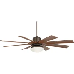 60" Possini Euro Design Industrial Outdoor Ceiling Fan With LED Light Remote Control Bronze Koa Opal Glass Damp Rated Patio Gazebo -Possini Euro Design GUEST 73e5fb44 b778 4a8f ad38 ab0ee23aef45