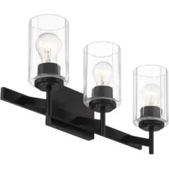 Possini Euro Design Possini Euro Evette 21" Wide Black 3-Light Bath Light -Possini Euro Design GUEST 742ff1ae e011 407f 90f9 142a34177583