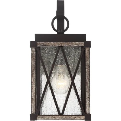 Possini Euro Design Brawley Rustic Industrial Outdoor Wall Light Fixture Bronze Wood Grain 13 1/2" Clear Seedy Glass For Post Exterior Barn Deck House 5 Possini Euro Design Brawley Rustic Industrial Outdoor Wall Light Fixture Bronze Wood Grain 13 1/2" Clear Seedy Glass For Post Exterior Barn Deck House - Image 3