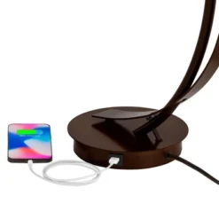 Possini Euro Design Modern Desk Lamps Set Of 2 With USB Port 22 1/2" High Bronze LED Clear Seeded Glass Shade For Bedroom Office -Possini Euro Design GUEST 74ad4f69 c5e8 4a47 a163 49658a84b613