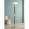 Possini Euro Design Modern Torchiere Floor Lamp Light Blaster LED 72.25" Tall Antique Brass And Matte Black Opal Glass For Living Room Bedroom -Possini Euro Design GUEST 751b3543 5a0e 4ff7 99c3 67e8935ea080