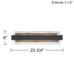 Possini Euro Design Cascadia 23 3/4" High Modern Bathroom Vanity Wall Lamp Light Fixture Mount Over The Sink Mirror LED Black Piastra Glass Shade -Possini Euro Design GUEST 752e5ca5 87d5 430f 8b96 840d0ab75b71