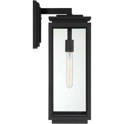 Possini Euro Design Atkins 21 1/4" High Modern Outdoor Wall Light Fixture Mount Porch House Weatherproof Matte Black Die Cast Metal Clear Glass Shade 9 Possini Euro Design Atkins 21 1/4" High Modern Outdoor Wall Light Fixture Mount Porch House Weatherproof Matte Black Die Cast Metal Clear Glass Shade - Image 7
