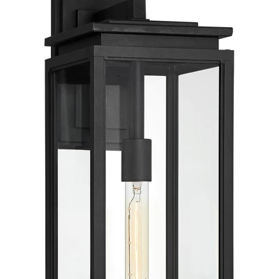 Possini Euro Design Atkins Modern Outdoor Wall Light Fixture Matte Black 24" Clear Glass For Post Exterior Barn Deck House Porch Yard Patio Outside 4 Possini Euro Design Atkins Modern Outdoor Wall Light Fixture Matte Black 24" Clear Glass For Post Exterior Barn Deck House Porch Yard Patio Outside - Image 2