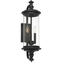 Possini Euro Design Medici Modern Outdoor Wall Light Fixture Black Metal 24 1/2" Clear Glass For Post Exterior Barn Deck House Porch Yard Patio Home -Possini Euro Design GUEST 76f4bb60 3e73 46f6 9f51 a9616bb6d980