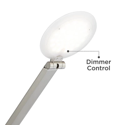 Possini Euro Design Kobie Modern 50" Tall Standing Floor Lamp Task LED Dimmable Silver Metal Satin Nickel Finish Living Room Bedroom 4 Possini Euro Design Kobie Modern 50" Tall Standing Floor Lamp Task LED Dimmable Silver Metal Satin Nickel Finish Living Room Bedroom - Image 2