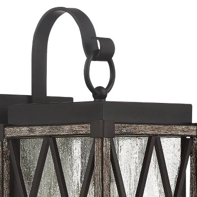 Possini Euro Design Brawley Rustic Industrial Outdoor Wall Light Fixture Bronze Wood Grain 13 1/2" Clear Seedy Glass For Post Exterior Barn Deck House 4 Possini Euro Design Brawley Rustic Industrial Outdoor Wall Light Fixture Bronze Wood Grain 13 1/2" Clear Seedy Glass For Post Exterior Barn Deck House - Image 2