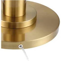 Possini Euro Design Granview Modern Floor Lamp 70 1/2" Tall Brass Metal Sheer Organza Outer Linen Inner Drum Shade For Living Room Bedroom Office Home -Possini Euro Design GUEST 78a11f59 d636 4d6d b1c3 ee4b8c21be8a