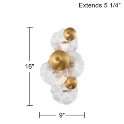 Possini Euro Design Filoli 16" High Modern 2 Light Wall Sconce Light Lamp Fixture Mount Bathroom Bedroom Hardwired Cordless Gold Plated Glass Shade -Possini Euro Design GUEST 78d72460 3a8b 49bf b99e 99aed81a0a61