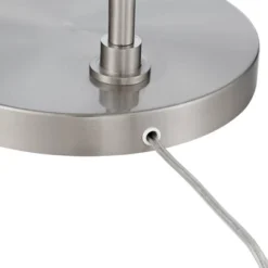 Possini Euro Design Piccolo Modern Floor Lamp With Tray Table 60 1/2" Tall Brushed Nickel White Cylinder Shade For Living Room Bedroom Office House -Possini Euro Design GUEST 78e5875b a018 4110 b5df 850b4d425324