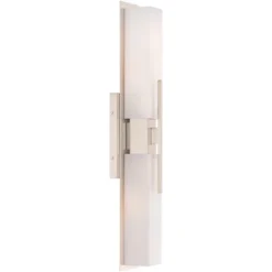 Possini Euro Design Midtown Modern Wall Lights Set Of 2 Satin Nickel Hardwire 4 1/2" 4-Light Fixture White Glass For Bedroom Bathroom Vanity Reading -Possini Euro Design GUEST 78fdc89c 0a73 441c 8e08 997a3c0a553b 1