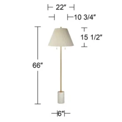 Possini Euro Design Milan Modern 66" Tall Floor Lamp Gold Metal Beige Pleated Empire Fabric Shade For Living Room Bedroom Office -Possini Euro Design GUEST 790a2411 e060 4609 a10b ff802a15a750