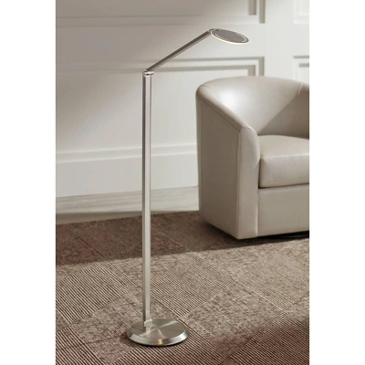 Possini Euro Design Kobie Modern 50" Tall Standing Floor Lamp Task LED Dimmable Silver Metal Satin Nickel Finish Living Room Bedroom 3 Possini Euro Design Kobie Modern 50" Tall Standing Floor Lamp Task LED Dimmable Silver Metal Satin Nickel Finish Living Room Bedroom