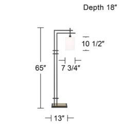 Possini Euro Design Torrance Modern Industrial 65" Tall Downbridge Arc Floor Lamp Matte Black Warm Gold Frosted Glass Shade For Living Room -Possini Euro Design GUEST 79747390 3f98 4b3d 85b9 6d0d7ca130f2