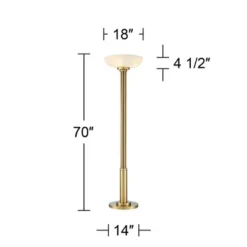 Possini Euro Design Modern Torchiere Floor Lamp 70" Tall Warm Antique Gold Metal Glass Shade For Living Room Reading Bedroom Office Uplight -Possini Euro Design GUEST 7bdc77bc 79d5 466a 871f 3a2fced46fbb