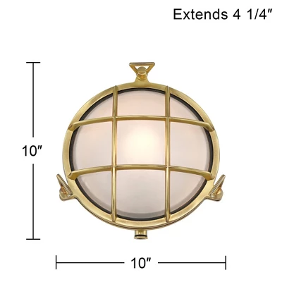 Possini Euro Design Possini Euro Anjali 10" High Brass Bulkhead Wall Sconce 10 Possini Euro Design Possini Euro Anjali 10" High Brass Bulkhead Wall Sconce - Image 8