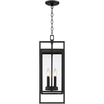 Possini Euro Design Jericho Modern Outdoor Hanging Light Textured Black 24 1/4" Clear Glass Panel For Post Exterior Barn Deck House Porch Yard Patio 8 Possini Euro Design Jericho Modern Outdoor Hanging Light Textured Black 24 1/4" Clear Glass Panel For Post Exterior Barn Deck House Porch Yard Patio - Image 6