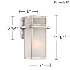 Possini Euro Design Delevan Modern Outdoor Wall Lights Fixture Set Of 2 Brushed Nickel 11 1/4" Frosted Seedy Glass For Post Exterior Barn Deck House 13 Possini Euro Design Delevan Modern Outdoor Wall Lights Fixture Set Of 2 Brushed Nickel 11 1/4" Frosted Seedy Glass For Post Exterior Barn Deck House -Possini Euro Design GUEST 7c1e1175 6c6f 4e12 97b8 6c8ee597655a