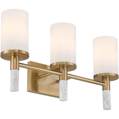 Possini Euro Design Lucius 21 3/4" High Modern 3 Light Bathroom Vanity Wall Lamp Light Fixture Mount Over The Sink Mirror Hardwired Soft Gold 9 Possini Euro Design Lucius 21 3/4" High Modern 3 Light Bathroom Vanity Wall Lamp Light Fixture Mount Over The Sink Mirror Hardwired Soft Gold - Image 7