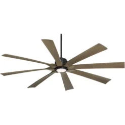 Possini Euro Design 70" Defender Farmhouse Rustic Indoor Outdoor Ceiling Fan 8 Blade LED Light Remote Control Matte Black Motor Bedroom Patio -Possini Euro Design GUEST 7c913433 6efc 4b5b 86d3 00986346e062