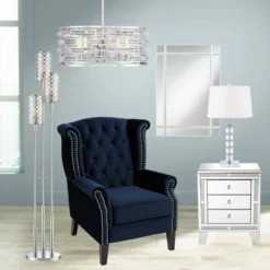 Possini Euro Design Smart Polished Nickel Chandelier 20" Wide Modern Drum Clear Crystal 6-Light Fixture For Dining Room House Foyer Kitchen Island -Possini Euro Design GUEST 7cb58b6e 77ea 4707 a753 ccf6f51f636c