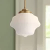 Possini Euro Design Soft Gold Mini Pendant Light 11" Wide Modern Schoolhouse Opal Glass Shade For Dining Living Room House Island -Possini Euro Design GUEST 7d189053 fd24 40d7 b9f0 cb3d893e41ff