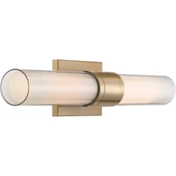 Possini Euro Design Brianna Modern Wall Light Brass Hardwire 23 1/2" 2-Light Fixture Clear Opal Double Glass Tube Shade For Bedroom Bathroom Vanity -Possini Euro Design GUEST 7eafdc49 072e 4d7c 9339 a81f65f701f2