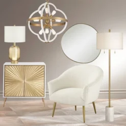 Possini Euro Design Rorschach Uneven Round Vanity Wall Mirror Modern Champagne Frame 30" Wide For Bathroom Bedroom Living Room Office Entryway House -Possini Euro Design GUEST 7ec1388f 2002 411d 92b5 b9ef8cb207a3