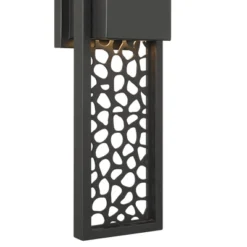 Possini Euro Design Possini Euro Miele 16"H Matte Black Outdoor LED Wall Light Set Of 2 -Possini Euro Design GUEST 7f056715 6f47 4c71 8623 3c050bcd43a5