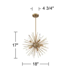 Possini Euro Design Janae Warm Gold Sputnik Chandelier 18" Wide Modern Crystal 9-Light Fixture For Dining Room House Foyer Kitchen Island Entryway 14 Possini Euro Design Janae Warm Gold Sputnik Chandelier 18" Wide Modern Crystal 9-Light Fixture For Dining Room House Foyer Kitchen Island Entryway -Possini Euro Design GUEST 7f180e9f 7fb2 4d29 a779 cdeacf24585c