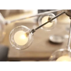 Possini Euro Design Spheres Chrome Chandelier 30" Wide Mid Century Modern Sputnik Glass Shade 15-Light Fixture For Dining Room House Kitchen Island -Possini Euro Design GUEST 7f54a568 d2c8 4a2e b044 744a789c074f