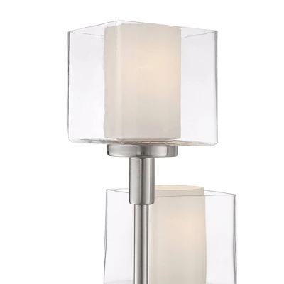 Possini Euro Design Athena Modern Floor Lamp 72" Tall Brushed Nickel 4 Light Tree Clear Outer Opal Inner Double Glass Shade For Living Room Bedroom 4 Possini Euro Design Athena Modern Floor Lamp 72" Tall Brushed Nickel 4 Light Tree Clear Outer Opal Inner Double Glass Shade For Living Room Bedroom - Image 2