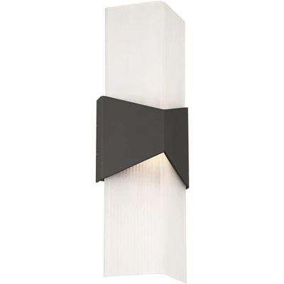 Possini Euro Design Possini Euro Tux 18"H Black And White LED Outdoor Wall Light Set Of 2 7 Possini Euro Design Possini Euro Tux 18"H Black And White LED Outdoor Wall Light Set Of 2 - Image 5
